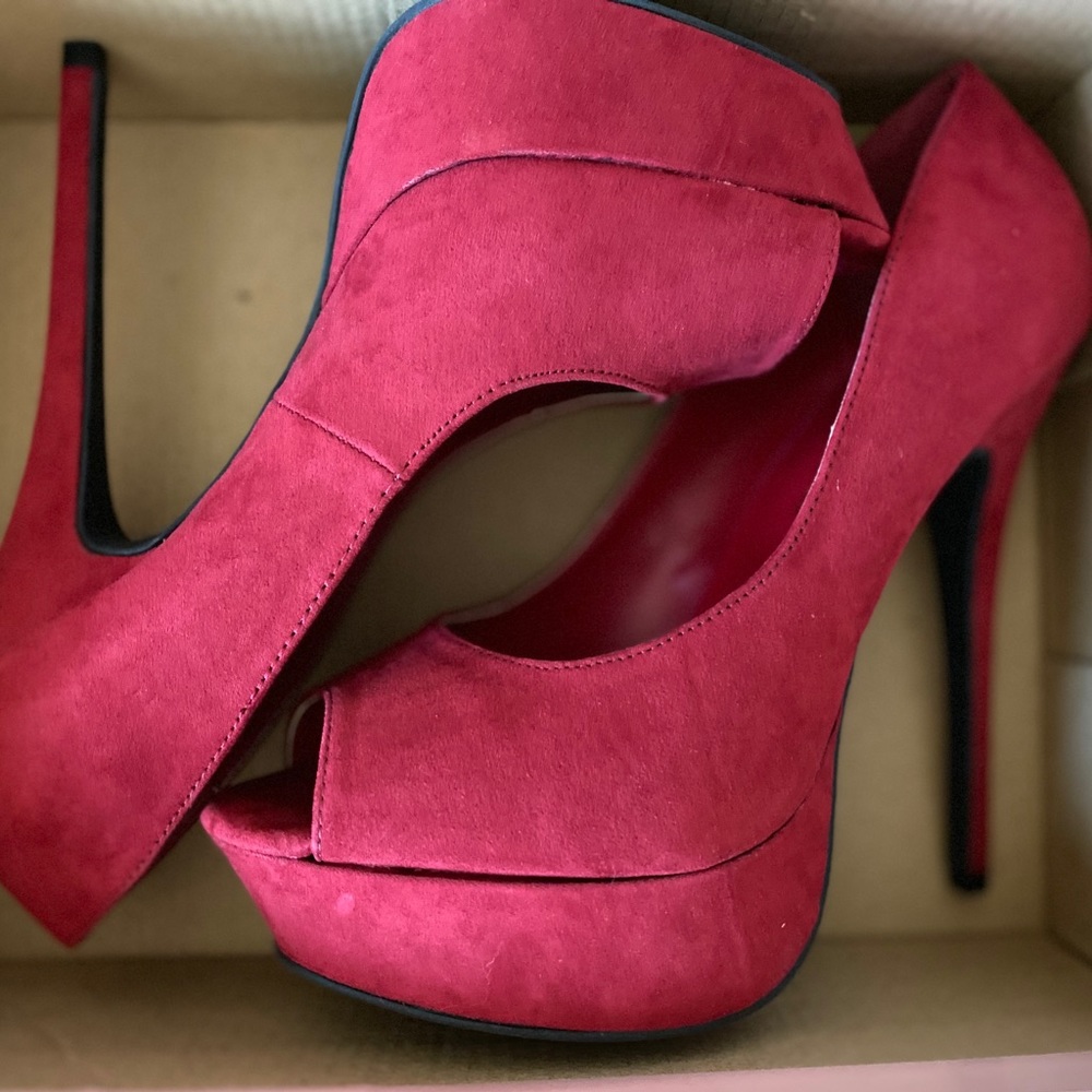 Red Suede Heels